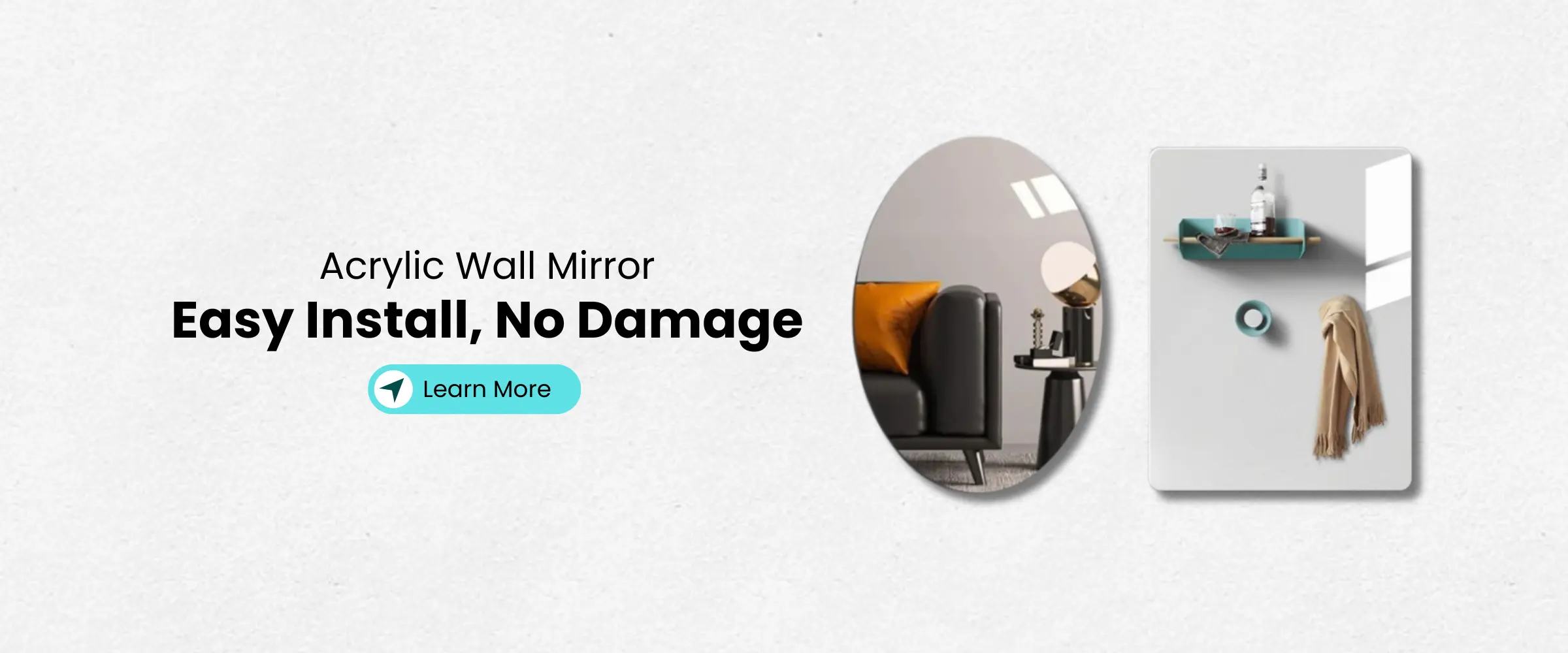 Acrylic Wall Mirror – Self Adhesive, No Drilling, HD Mirror