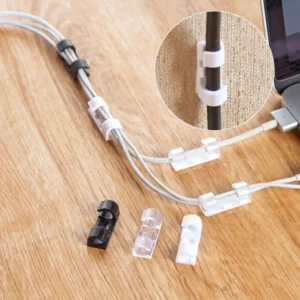 Cable Clips Organizer – Self-Adhesive Wire Holder for Desk, TV, PC & Charger Cables